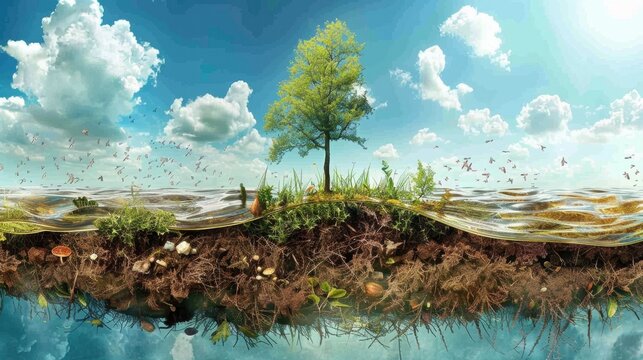 Nitrogen Cycle: A series of biological and chemical processes that convert nitrogen among various forms, facilitating its movement through the environment and living organisms.
