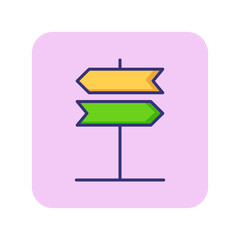 Directional signs line icon. Road, arrows, signposts. Navigation concept. Can be used for topics like itinerary, travelling by car, app design
