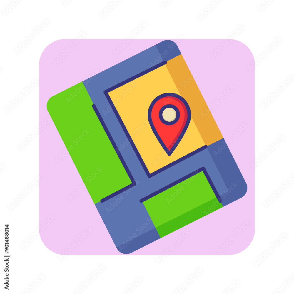 Poster navigator line icon. mark pointer on map. navigation concept. can be used for topics like finding wa