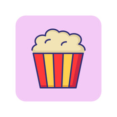 Popcorn line icon. Corn, snack, bucket. Cinema concept. Can be used for topics like movie watching, takeaway food, entertainment, leisure