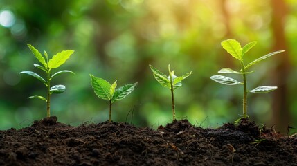 Fototapeta premium Afforestation: Planting trees in previously treeless areas to establish new forests, enhance biodiversity, and improve environmental conditions. 