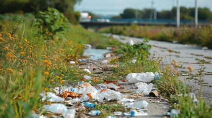 Litter: Unwanted trash or waste deposited carelessly in unsuitable places, causing environmental pollution and detracting from the beauty and health of natural areas.
