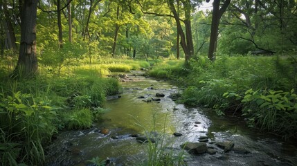 Obraz premium Green Infrastructure: A framework of natural and semi-natural spaces in cities, designed to improve environmental quality, support biodiversity, and enhance urban resilience. 