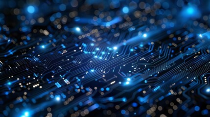 Futuristic Microchip Circuit Board