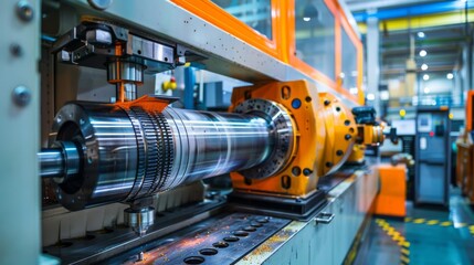 Obraz premium Title: Industrial Machinery in a Factory Setting Keywords: industrial