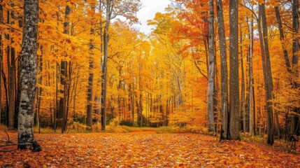 Fototapeta premium Coniferous Forest: Forests rich in cone-bearing evergreen species such as spruce and fir, thriving in temperate to boreal regions with a long winter and short summer. 