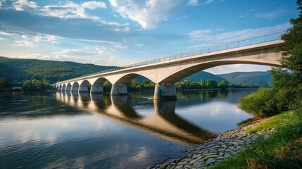 Obraz premium Modern Bridge Over Serene River