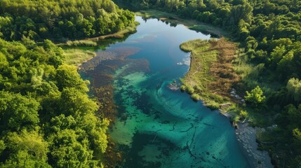Fototapeta premium Carbon Sink: A natural or engineered entity that traps and retains atmospheric carbon dioxide, playing a crucial role in reducing the effects of climate change. 