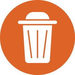 Trash can glyph circle icon