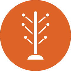 Coat rack glyph circle icon