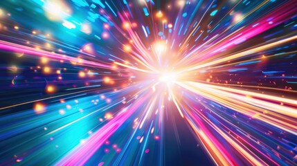 Fototapeta premium Abstract Light Streaks and Glowing Particles