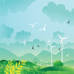 Clean electric energy Wind turbines, electricity resource from air