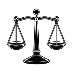A balanced scale black vector