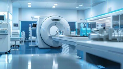 medical diagnostic MRI device in a hospital laboratory.