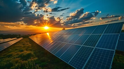 Sunset over Solar Panels