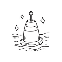 Simple drawing of a buoy floating in the water