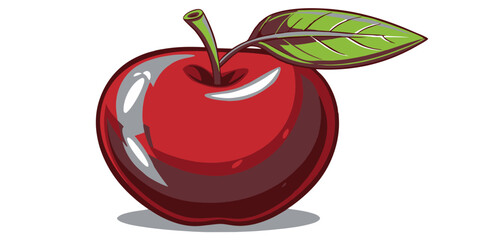 Apple. Ripe apple on a white background. vector illustration