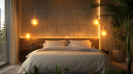 antique brass lighting, elegant vintage brass lamps with intricate designs enhance a modern bedroom, adding flair and sophistication to the rooms ambiance