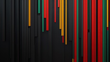 Colorful Vertical Stripes on Black Background