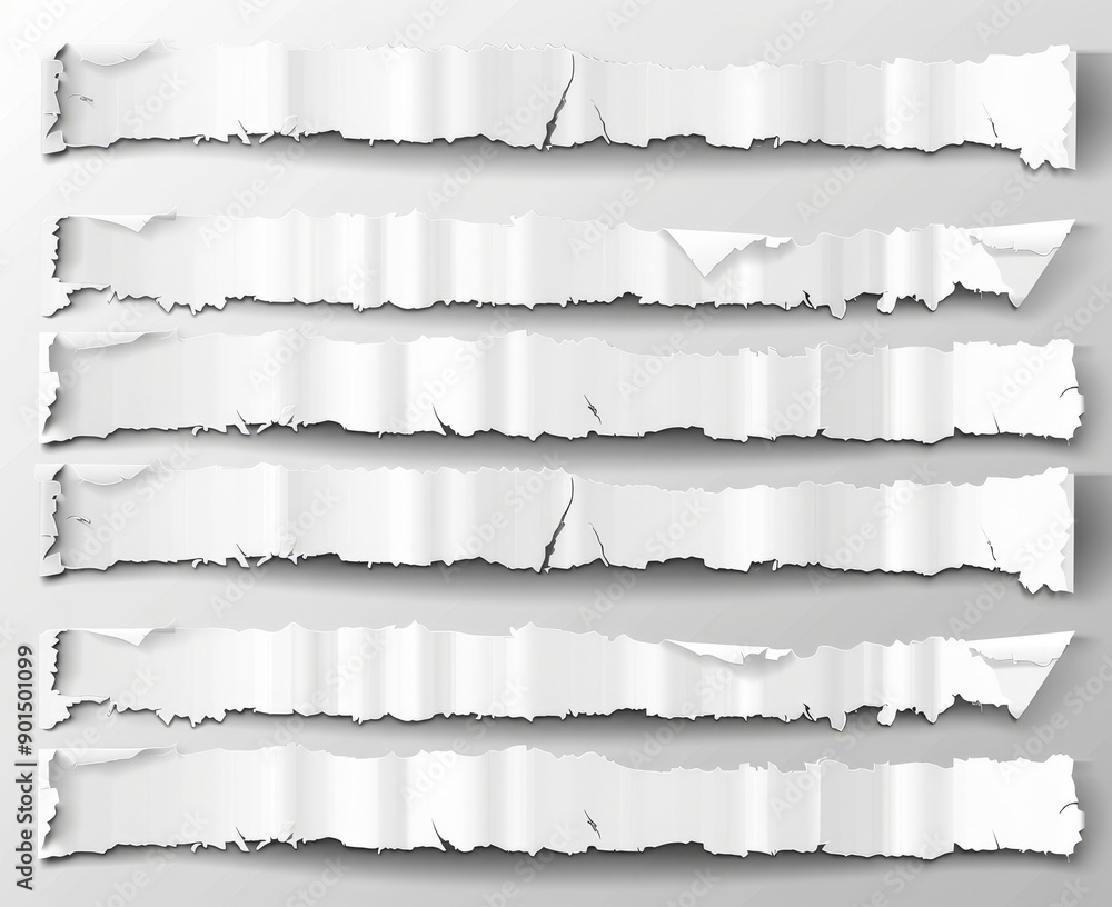 Aufkleber torn paper edges on a transparent background with shadows