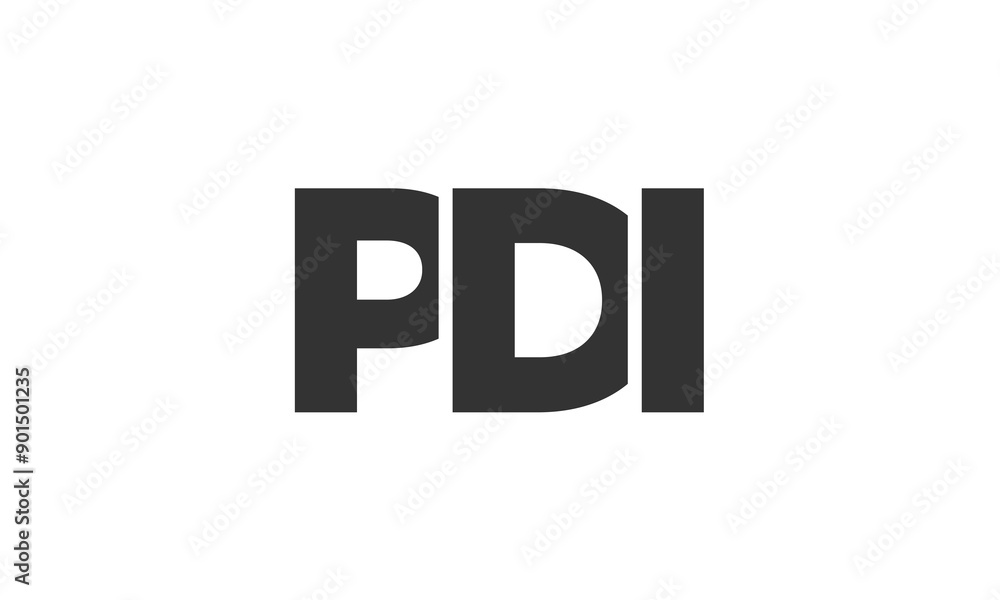 Poster pdi logo design template with strong and modern bold text. initial based vector logotype featuring s
