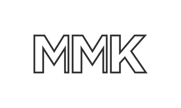 MMK logo design template with strong and modern bold text. Initial based vector logotype featuring simple and minimal typography. Trendy company identity.