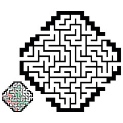 Illustration with labyrinth, maze conundrum for kids. Baby puzzle with entry and exit. Children puzzle game.