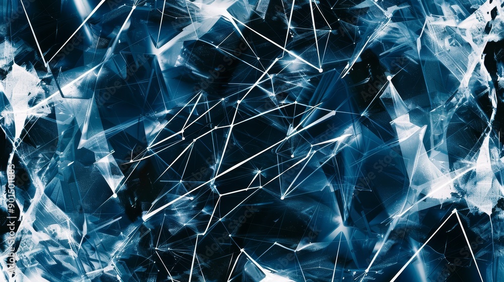 Poster dot line light connecting cyber space flow background, abstract futuristic presentation background c