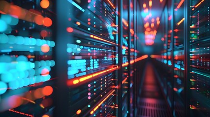 Detailed View of Server Blades in a Robust Data Rack for High-Performance Computing and Enterprise