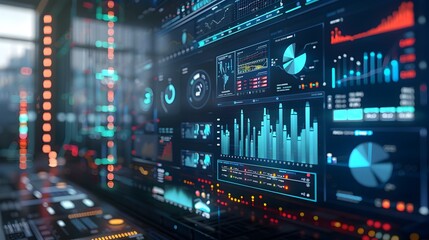 Fototapeta premium Comprehensive Digital Interface for Analyzing Big Data Platforms and Management Solutions