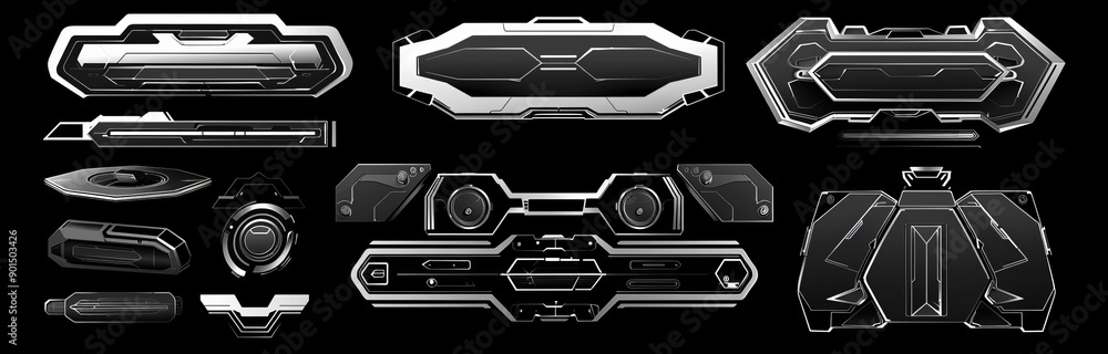 Poster circle abstract digital technology ui/ux futuristic hud, fui, virtual interface. callouts and frames