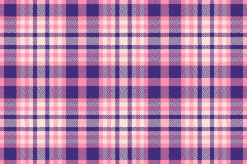 Daisy textile fabric texture, rug check seamless plaid. Feminine vector pattern background tartan in indigo and red colors.