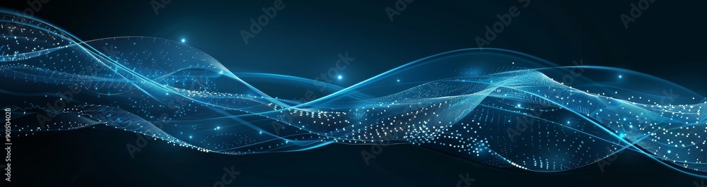 Poster futuristic point wave with dynamic wave effect. abstract background with dynamic wave effect. stock.
