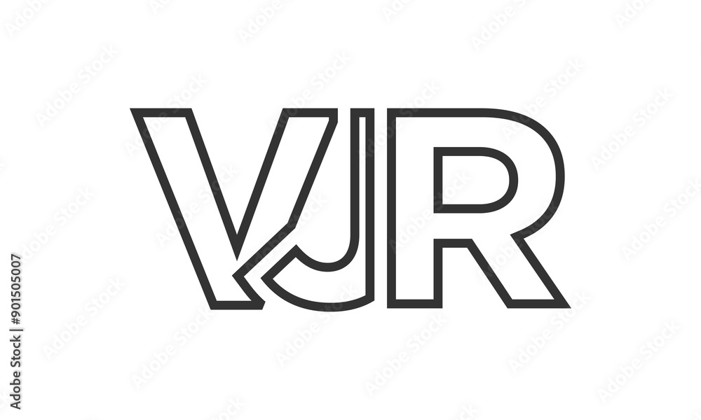 Poster vjr logo design template with strong and modern bold text. initial based vector logotype featuring s