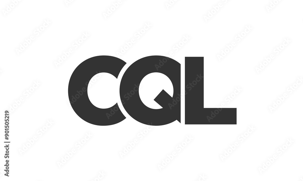 Poster cql logo design template with strong and modern bold text. initial based vector logotype featuring s