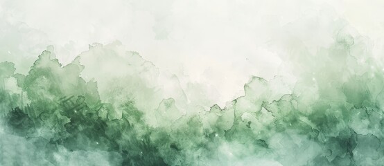 Obraz premium Abstract green background with drops, creatively drawn green and white shades. watercolor textured aquarelle canvas for modern creative design. wash aqua wash background.