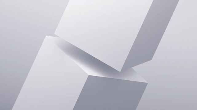 Abstract geometric animation, white minimalist background design, 4k seamless looped video, 3d render
