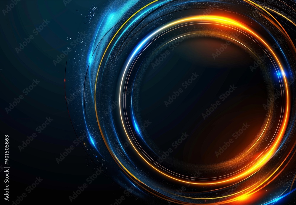 Poster a designer's abstract background. glittering circle. glowing spiral. glow ribbon. glow space. sparkl