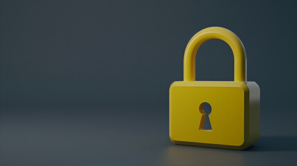 A yellow lock with a keyhole on the front