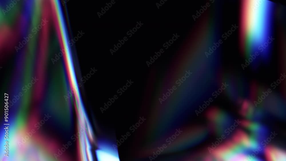 Poster abstract animation, dark background with color refraction effect, 4k seamless looping video, 3d rend