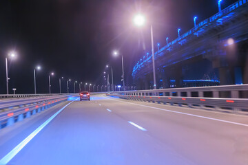 Crimean Bridge at night