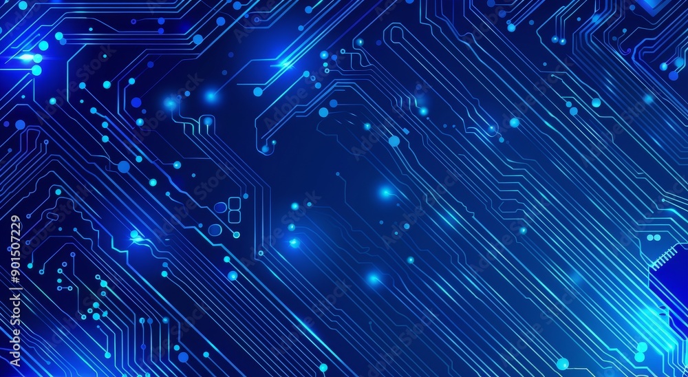 Poster digital internet communication on a blue background. cyber security internet and networking concept.