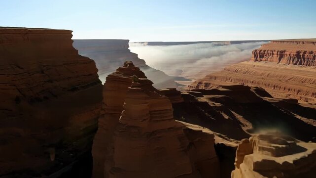 Lole view of a vast rocky desert capturing the enormity of the landscape and the ruggedness of its features.