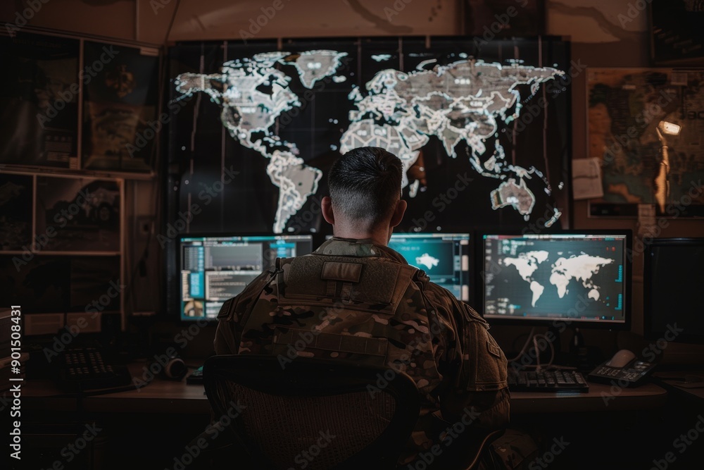 Poster monitoring and controlling cyber activity is the responsibility of an army surveillance officer in a