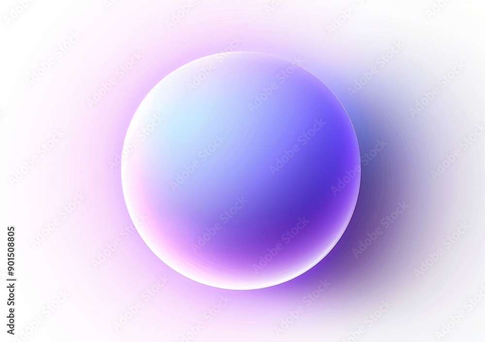 Poster a blue neon circle with gradient noise gradation on a white background. a gradient aura and a grain 