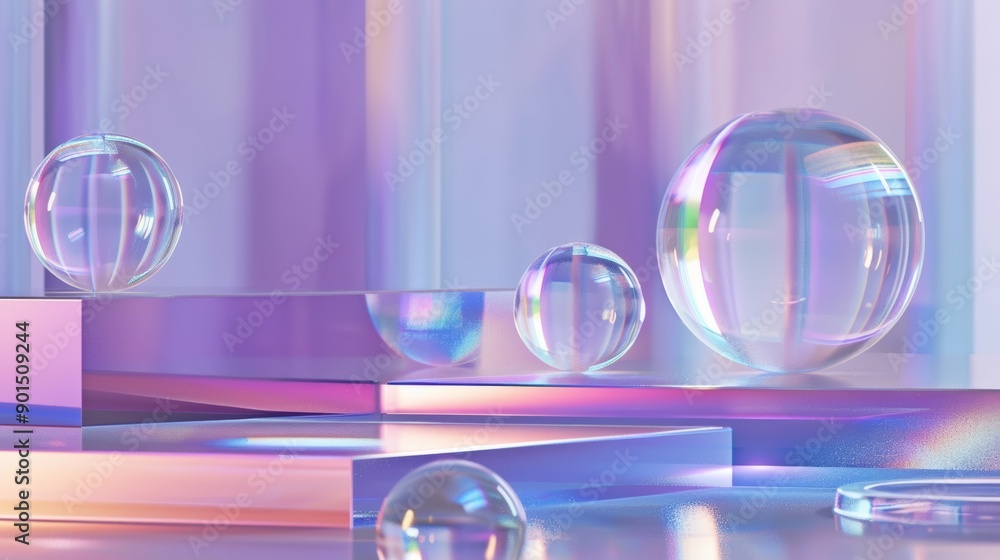 Poster set of 3d chrome holographic glossy elements. y2k form shiny purple holo light. modern illustration 