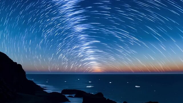 As the night wears on the moon slowly dips below the horizon leaving a trail of ling stars and the memories of a surreal and unforgettable journey along the rugged coastlines.