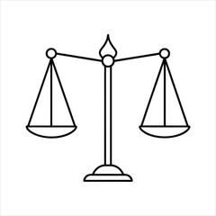 A balanced scale line art vector