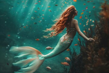 Mermaid Fish Underwater Outdoors 