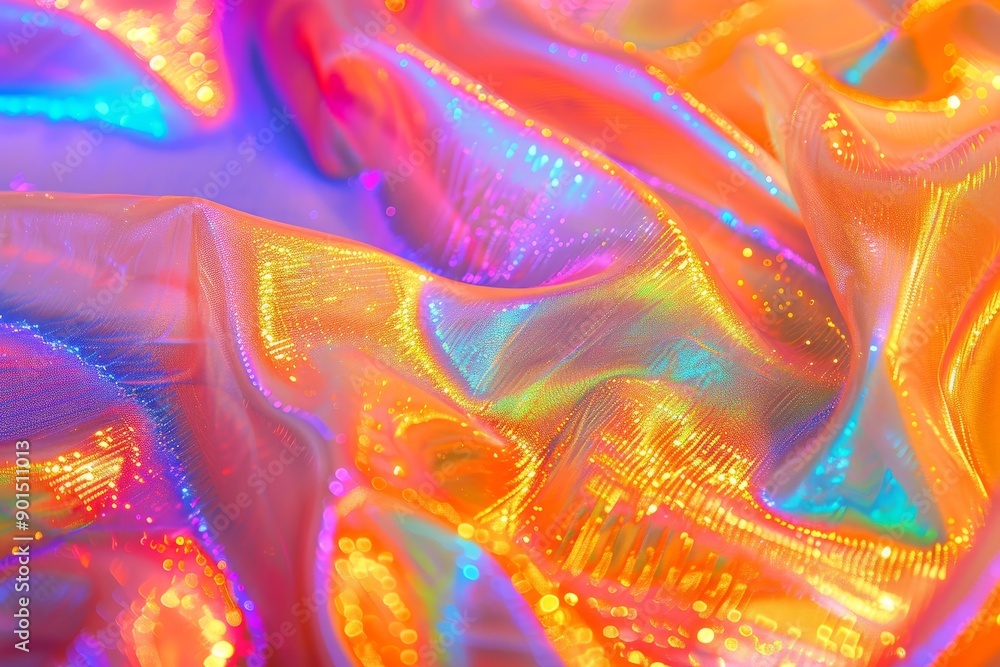 Poster rainbow pearlescent color scheme with smooth aurora effects, seamless background